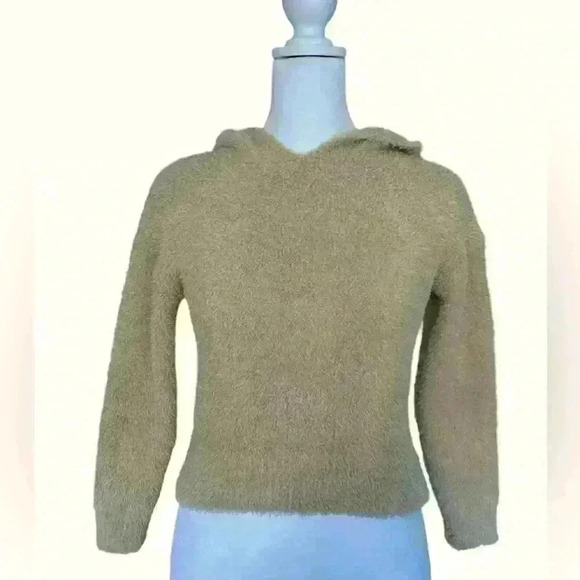 Love Ellie Tan Fuzzy Cozy Warm Hoodie Top. Size S, runs like an XS Small. - Picture 1 of 5